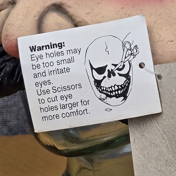 Vintage Halloween Baseball Head Guy Half Mask Vinyl Mustache Seasons for Kmart - Picture 13 of 14